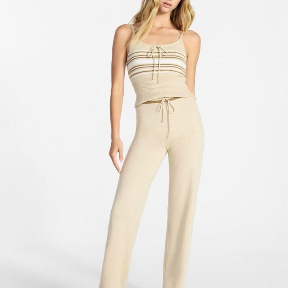 No-boundaries Women's Cream and Tan Trousers